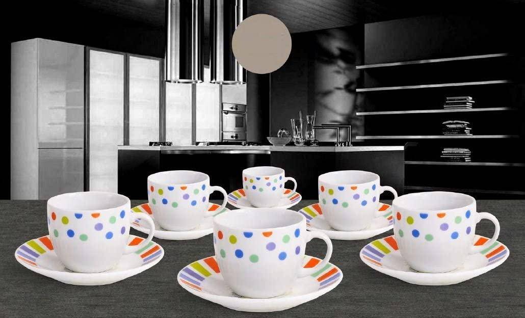 Servizio 6 Tazzine Caffe' In Porcellana E piattino Linea Drusilla Piatti e Tazzine Albalu Bomboniere