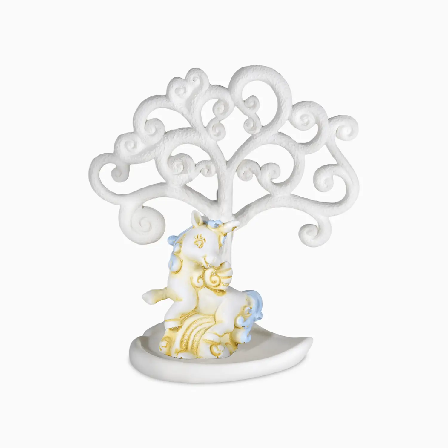 Bomboniera Nascita e Battesimo Albero della Vita in Resina con Applicazione Unicorni a Tema