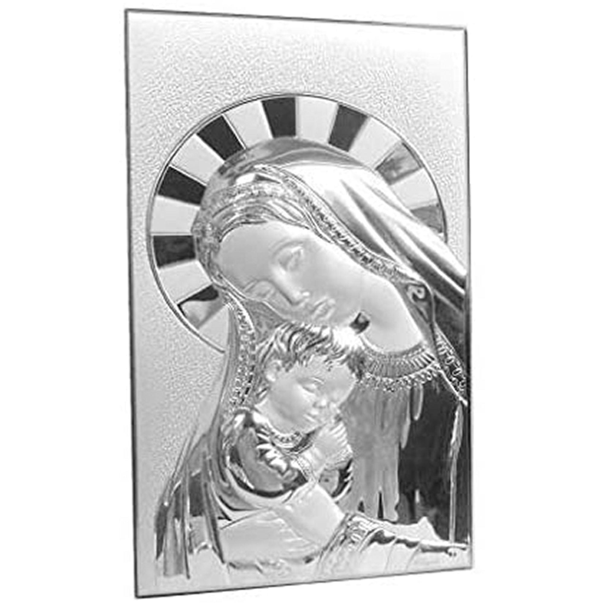 Capezzale Maternità in Argento Laminato con retro in Legno