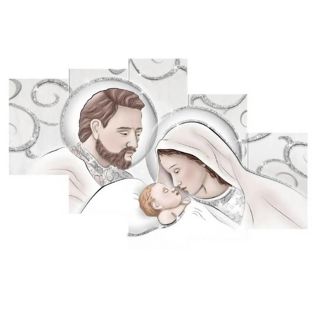 Capezzale Quadro Sacra Famiglia Moderno in Legno Made in Italy Oggetti Sacri Albalu Bomboniere