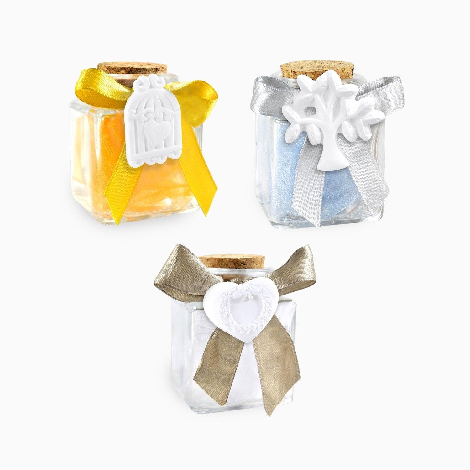 Confettata Barattolino Vetro Portaconfetti con Albero della vita, Cuore e Gabbietta Portaconfetti Albalu Bomboniere