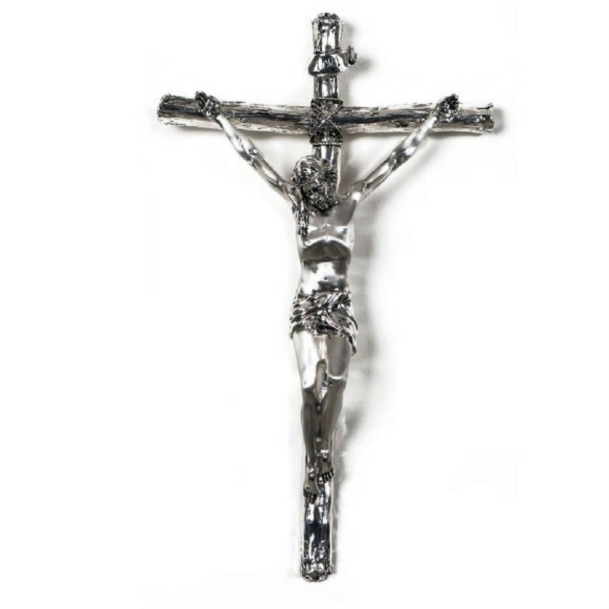 Crocifisso Argento Medio 40 CM Oggetti Sacri Albalu Bomboniere