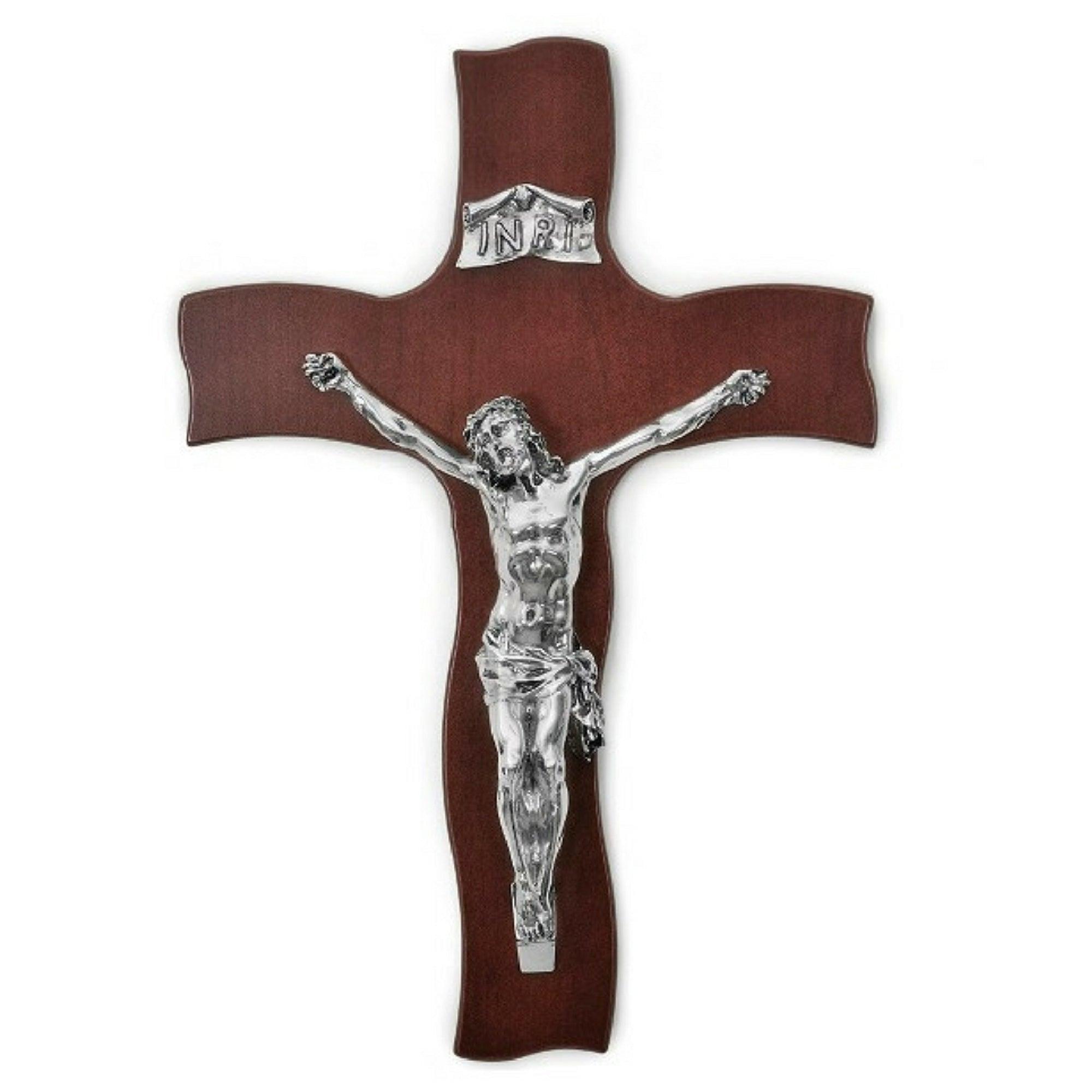 Crocifisso Argento e Legno Piccolo Oggetti Sacri Albalu Bomboniere
