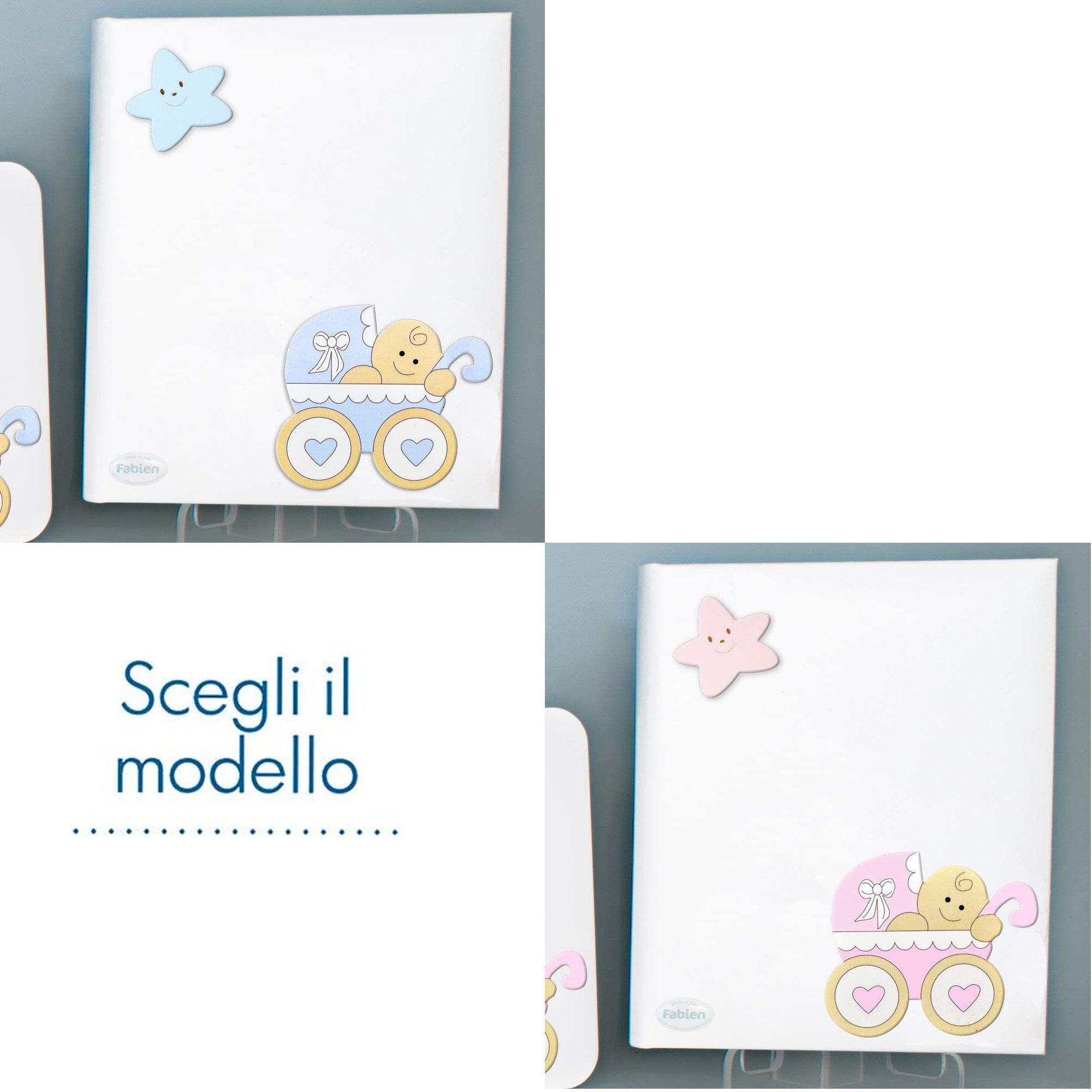 Diario Prima Infanzia Bianco Con Applicazione In Legno Linea Bear Colorata Regali Nascita & Battesimo Albalu Bomboniere
