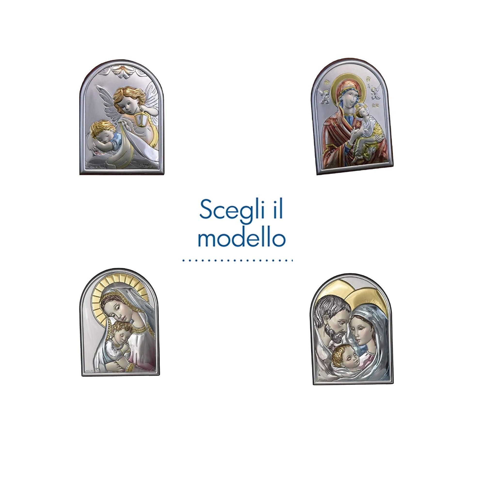 Icona Sacra Arcata in Argento Laminato Colorato Icone Sacre Albalu Bomboniere