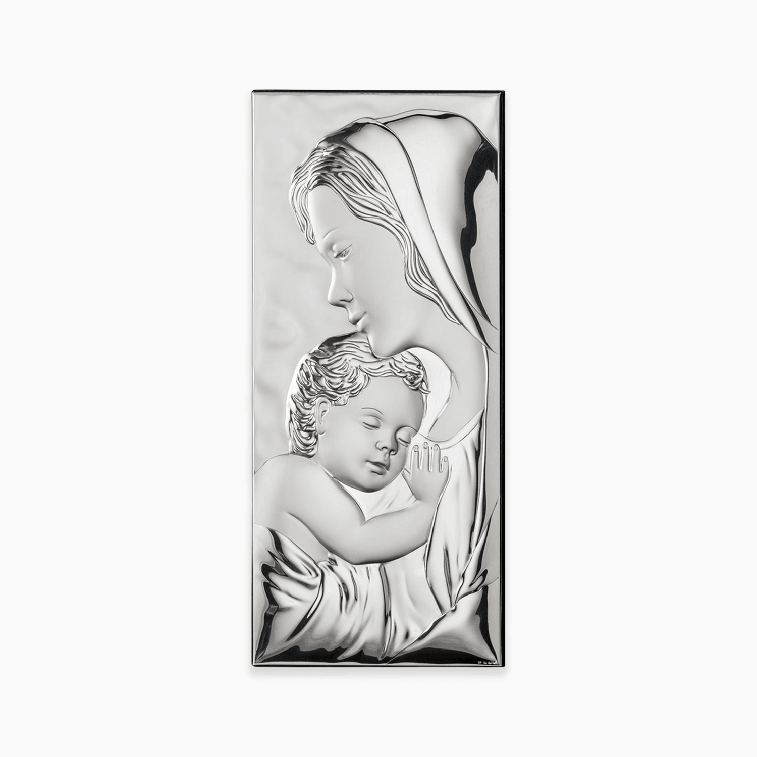 Icona Sacra Madonna con Bambino Rettangolare Bomboniera Religiosa