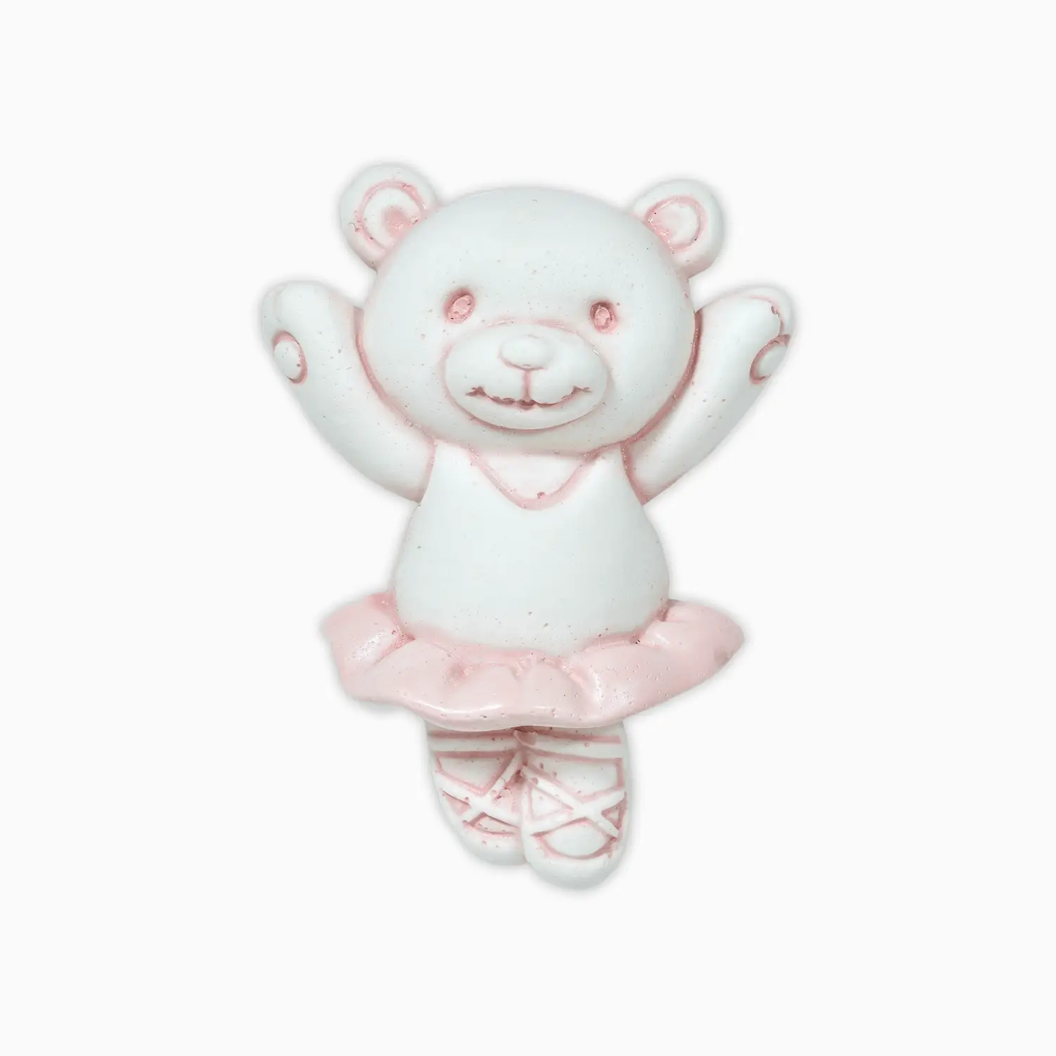 Magnete a Forma di Orsetto Ballerina con Tutù in Resina Decorata Rosa per Bimba a Tema Nascita e Battesimo Magneti Albalu Bomboniere