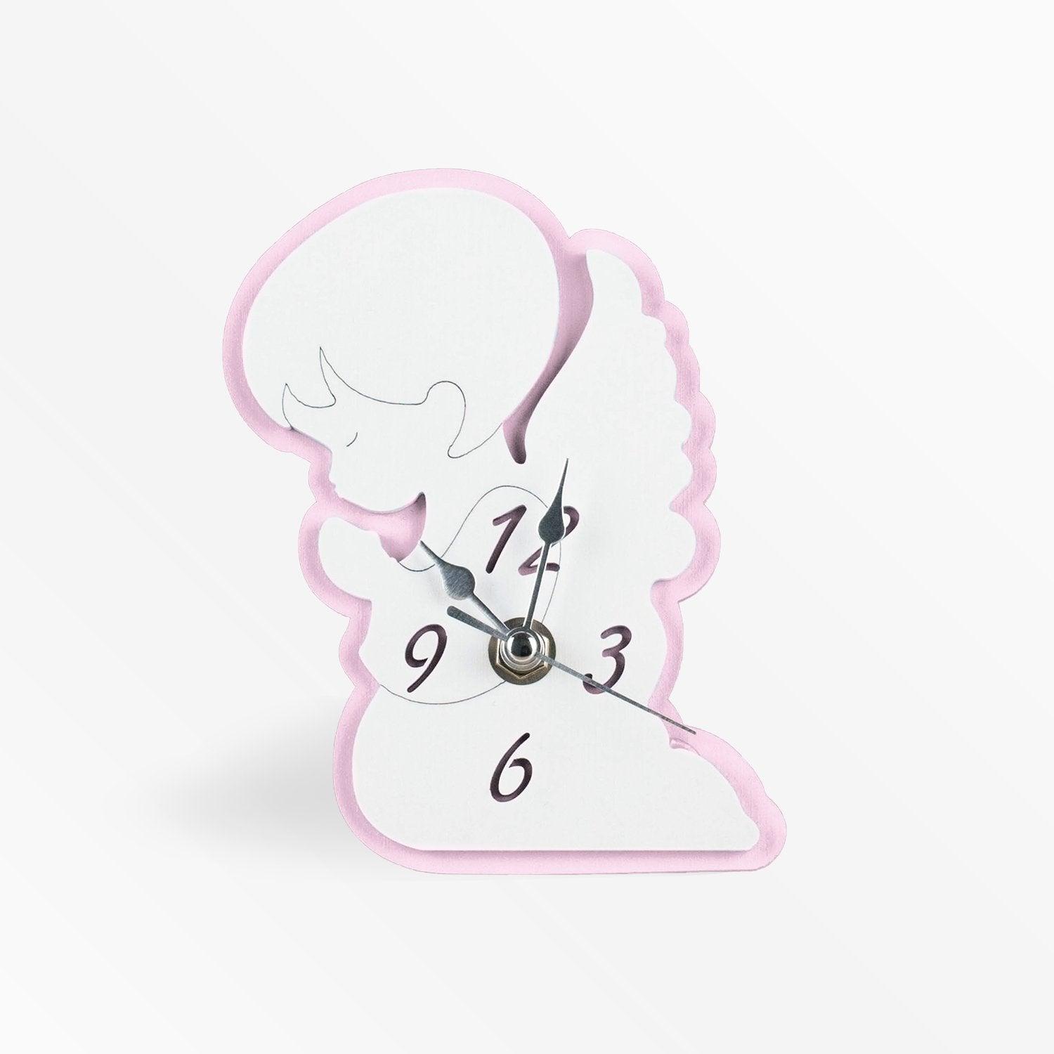 Bomboniera Orologio Bimbo Angioletto che prega in Legno Colorato