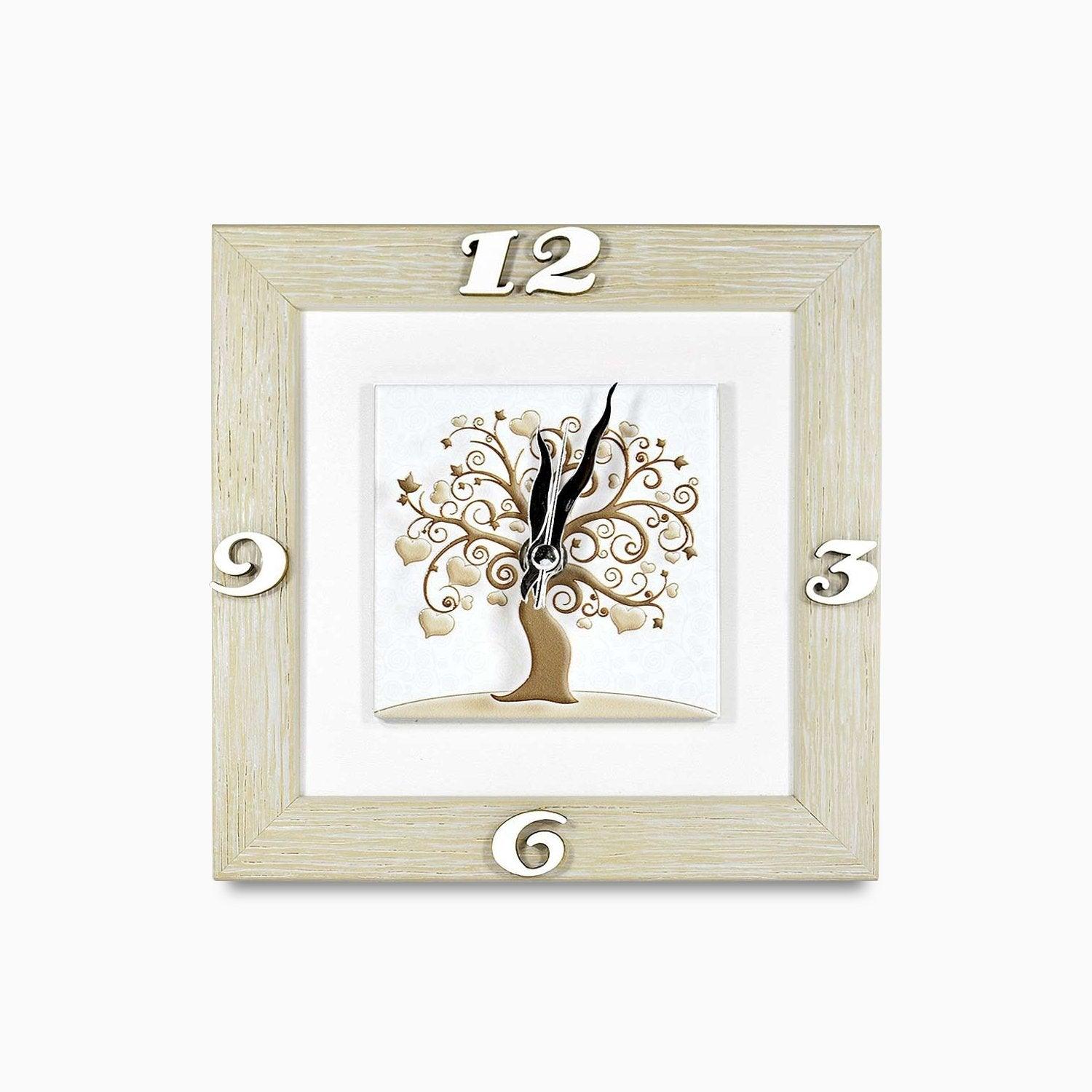 Bomboniera Orologio da Tavolo Albero della Vita con Cornice Tortora Orologi Albalu Bomboniere
