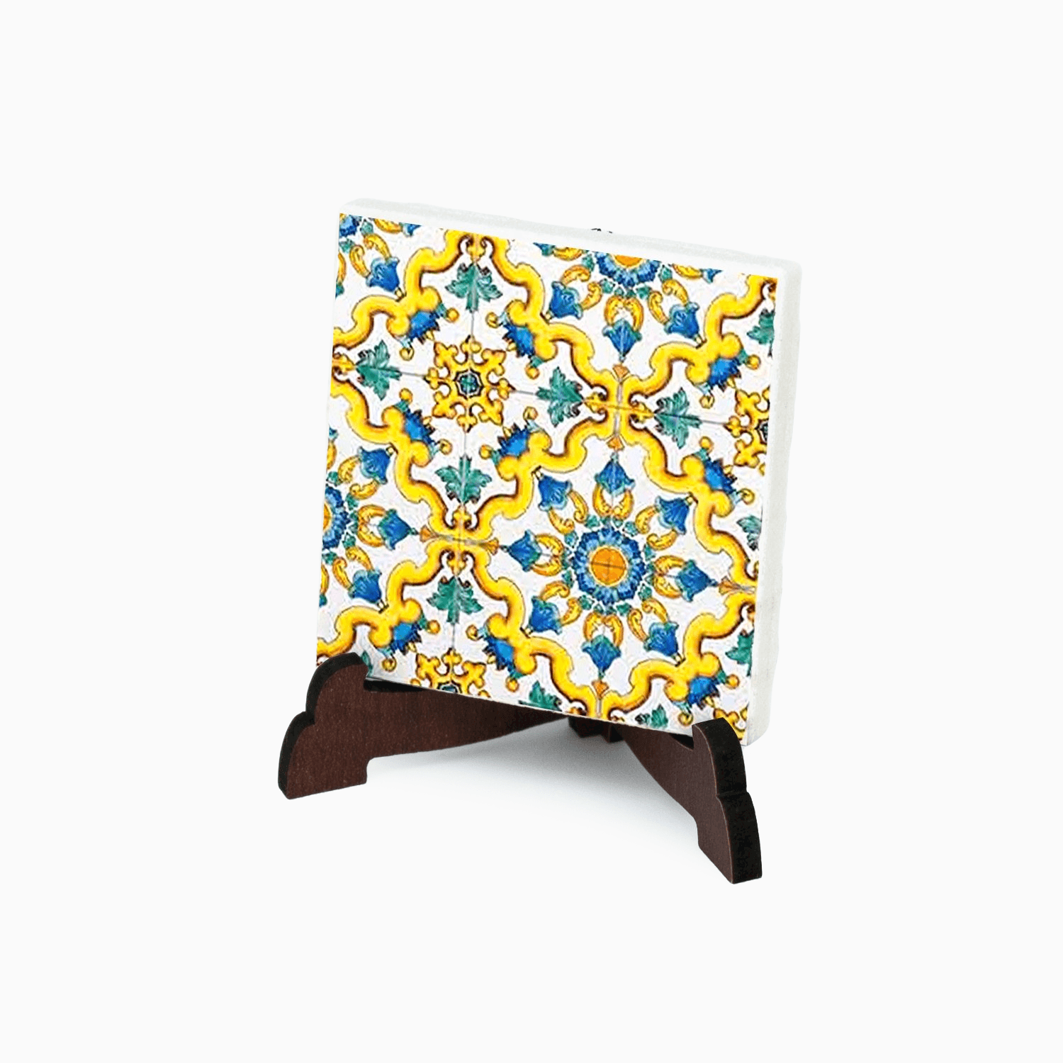 Confettata Magnete Maiolica in Gres Porcellanato Decorata con supporto da Appoggio e Scatola