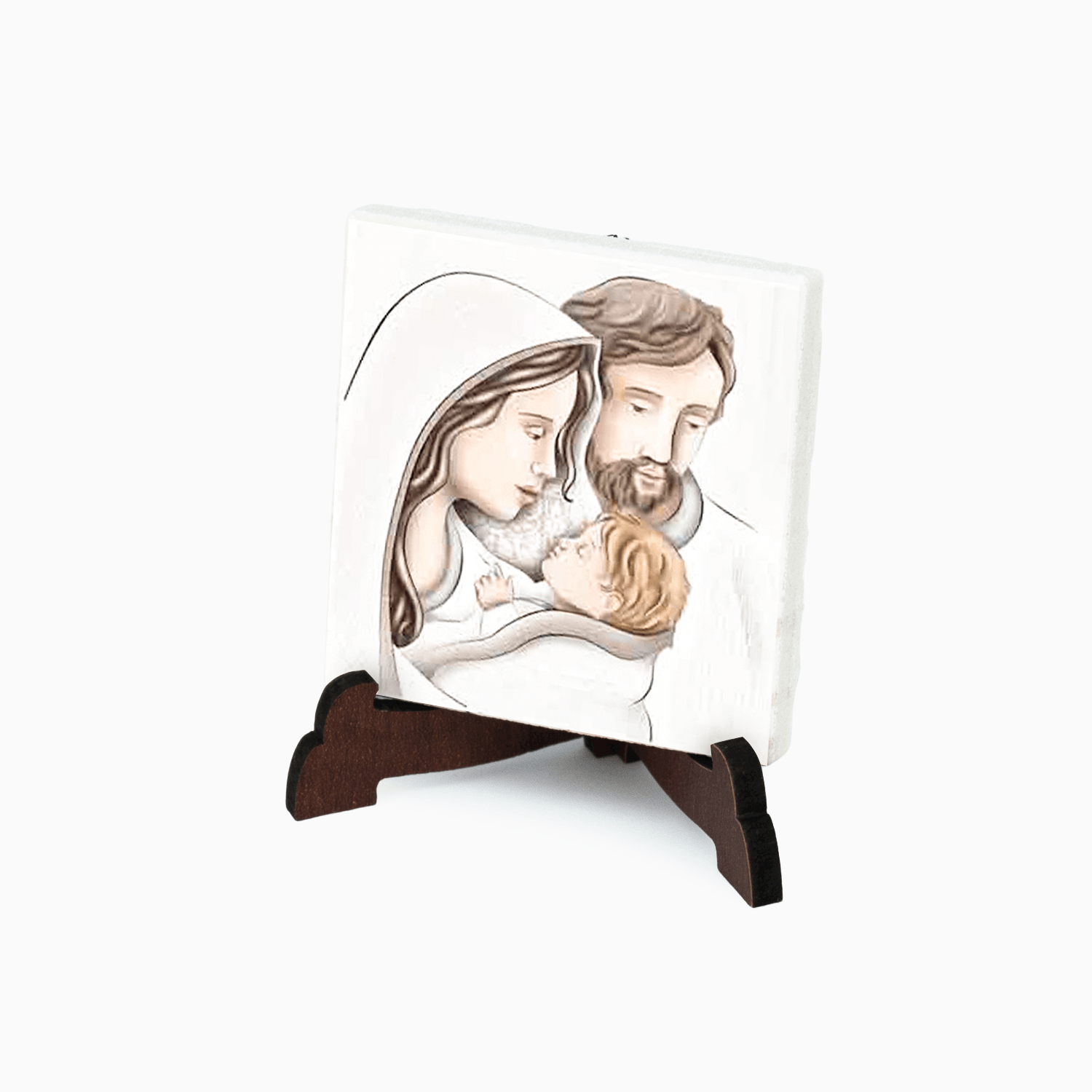 Confettata Magnete Sacro in Gres Porcellanato Decorata con supporto da Appoggio e Scatola