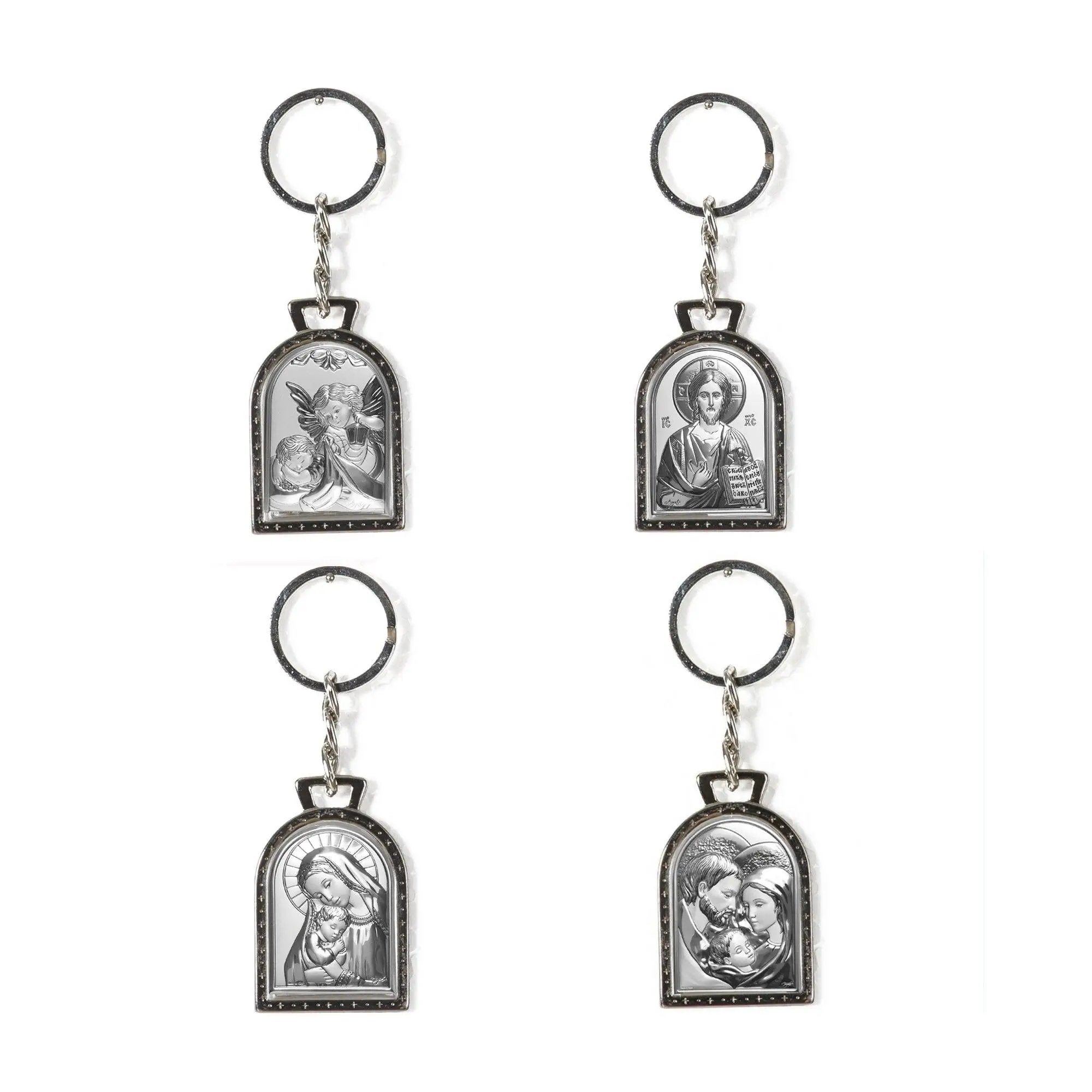 Portachiavi in Metallo ad Arco con placca in Argento Laminato e scatola inclusa Portachiavi Albalu Bomboniere