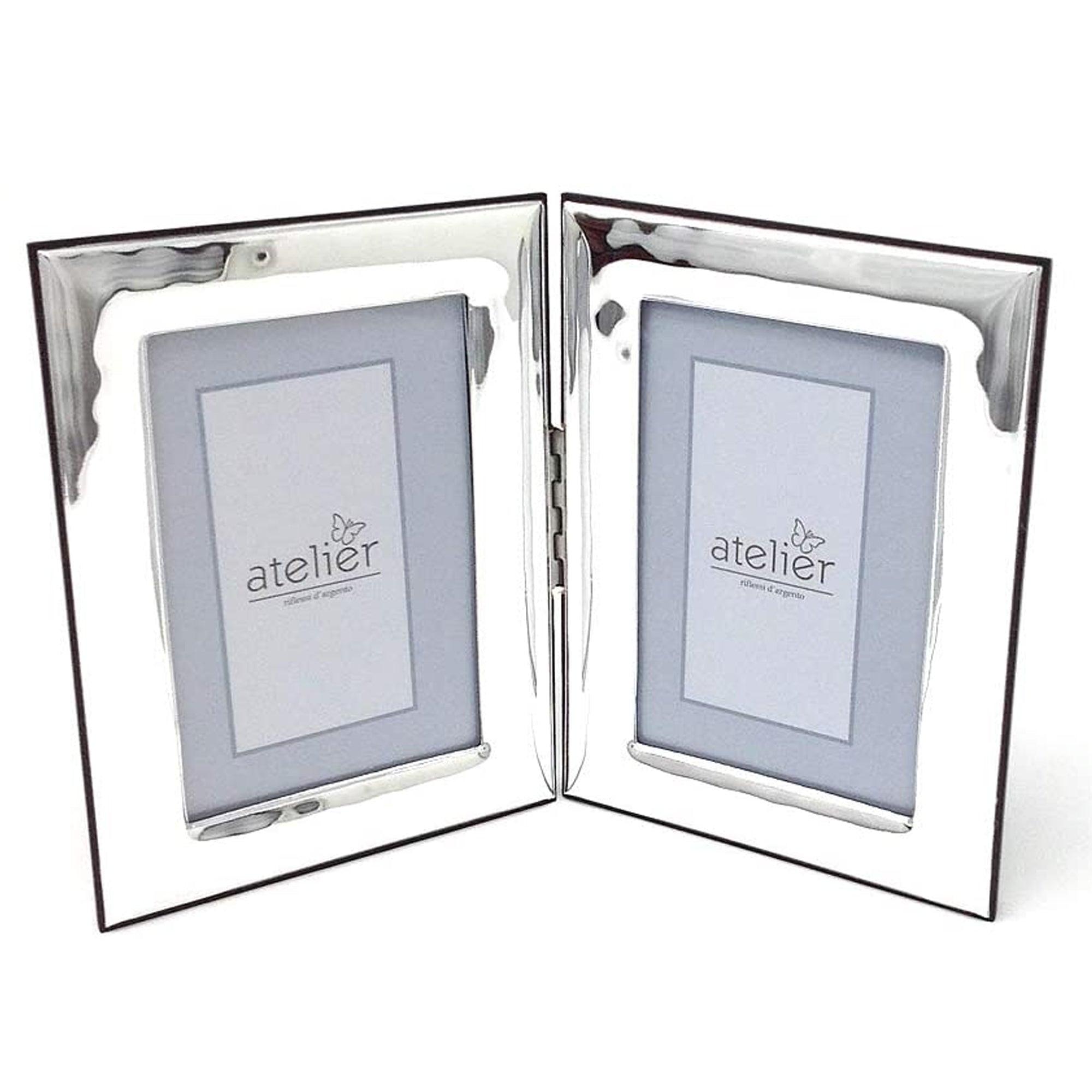 Portafoto Doppio linea Caban in Argento Laminato Cornici Portafoto Albalu Bomboniere