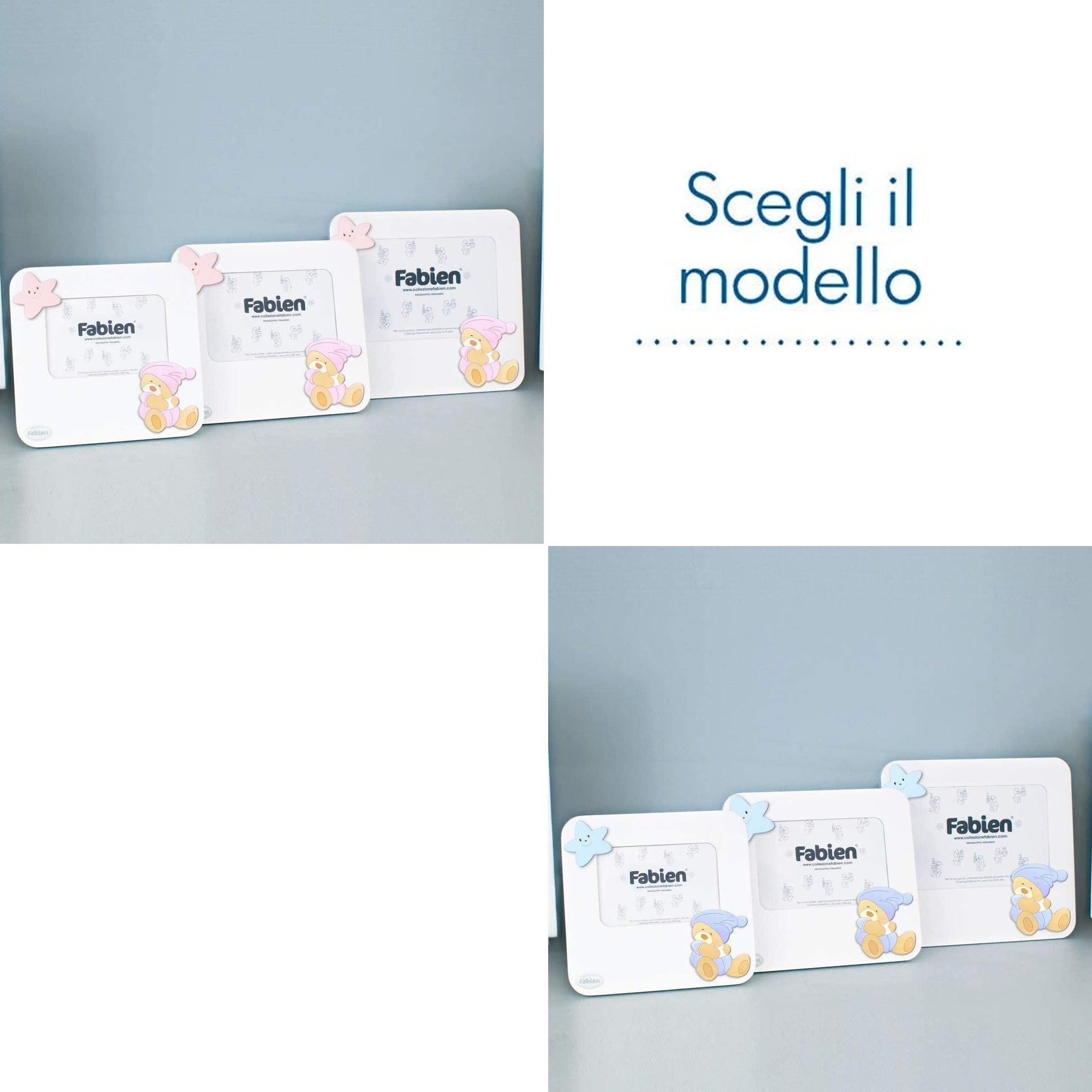 Portafoto Prima Infanzia Bianco Con Applicazione Orso Seduto In Legno Linea Bear Cornici Portafoto Albalu Bomboniere