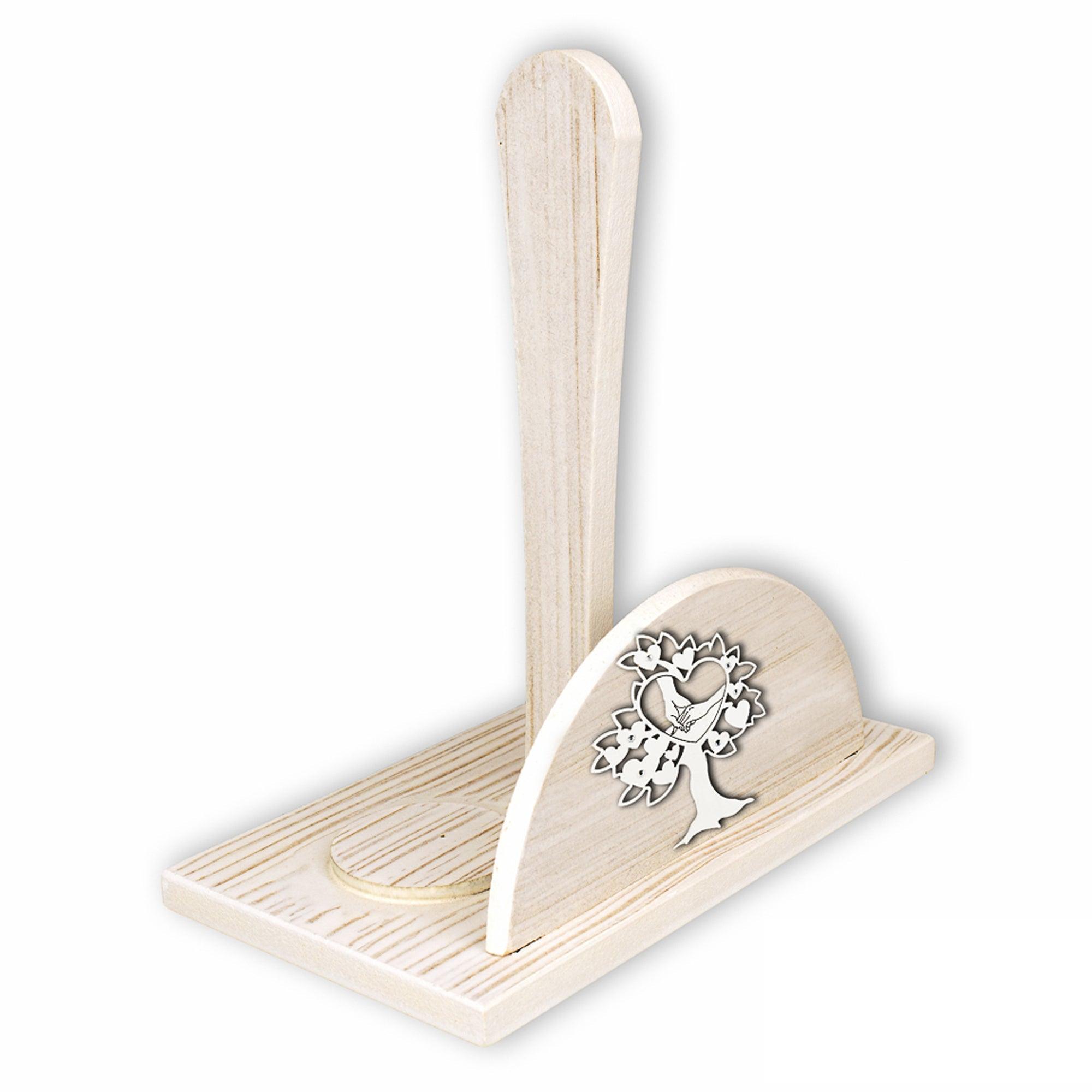 Portarotolo Legno Albero della Vita Casa Cucina misure 19x19x30 Originali e Utili Albalu Bomboniere