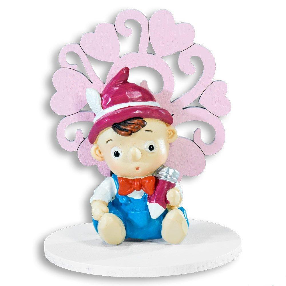 Pupazzo stile Pinocchio con Albero della Vita Rosa (Modelli Assortiti)  Albalu Bomboniere
