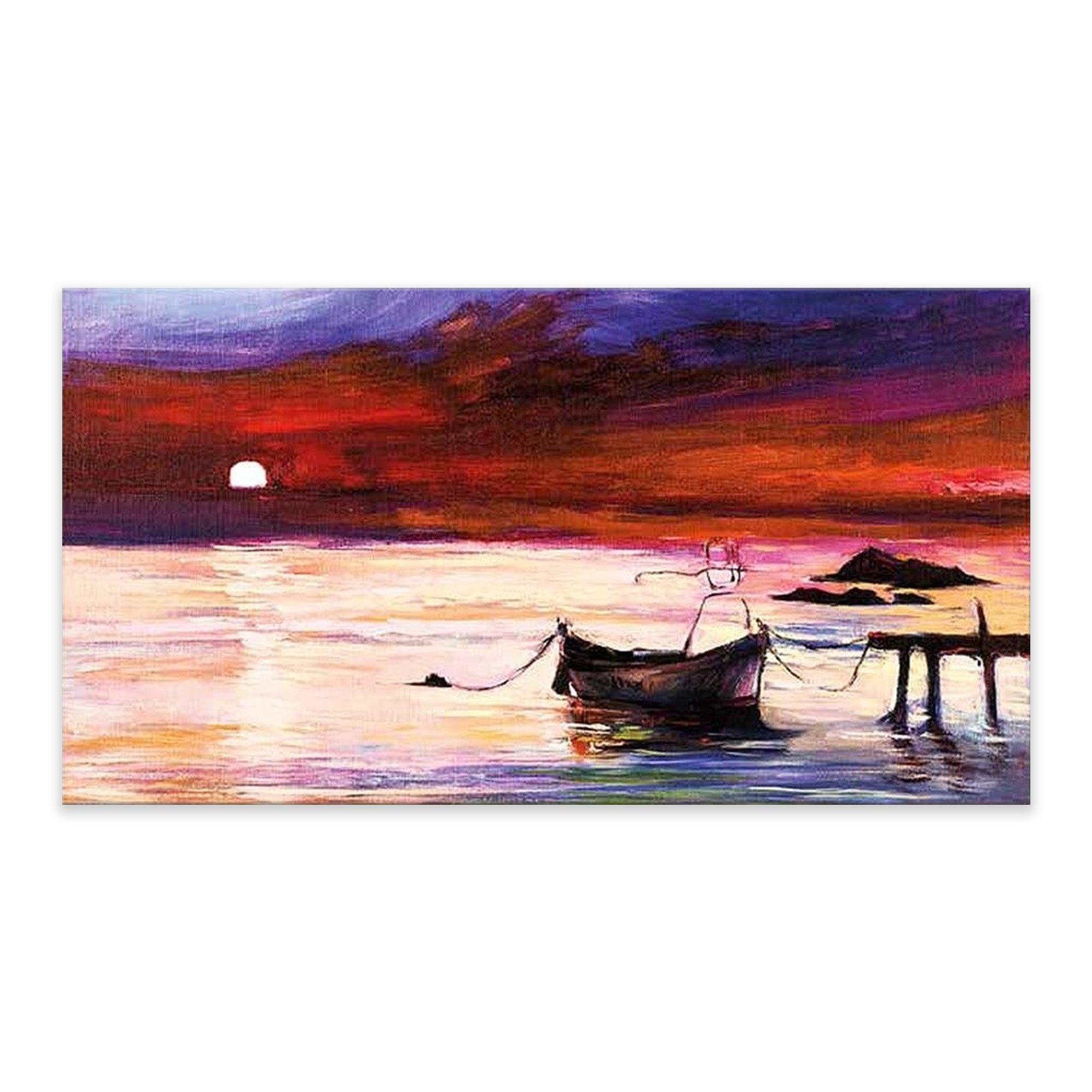 Quadro Mare e Barche su Tela