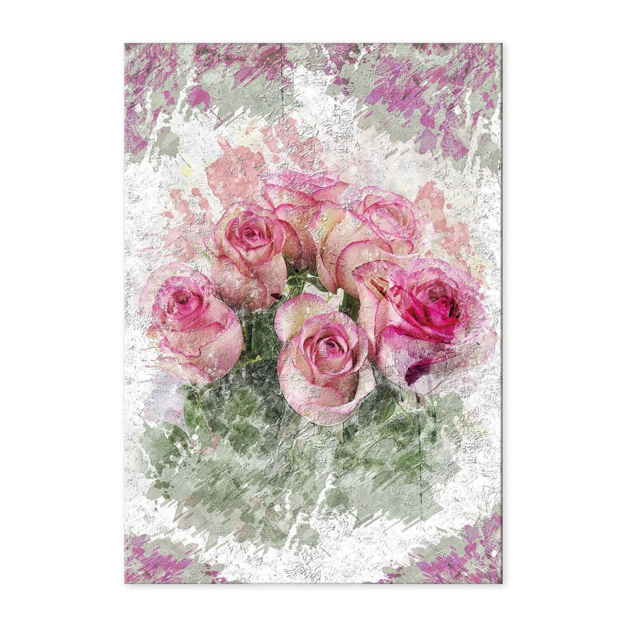 Quadro Rose Watercolors Su Tela Quadri in Tela Albalu Bomboniere
