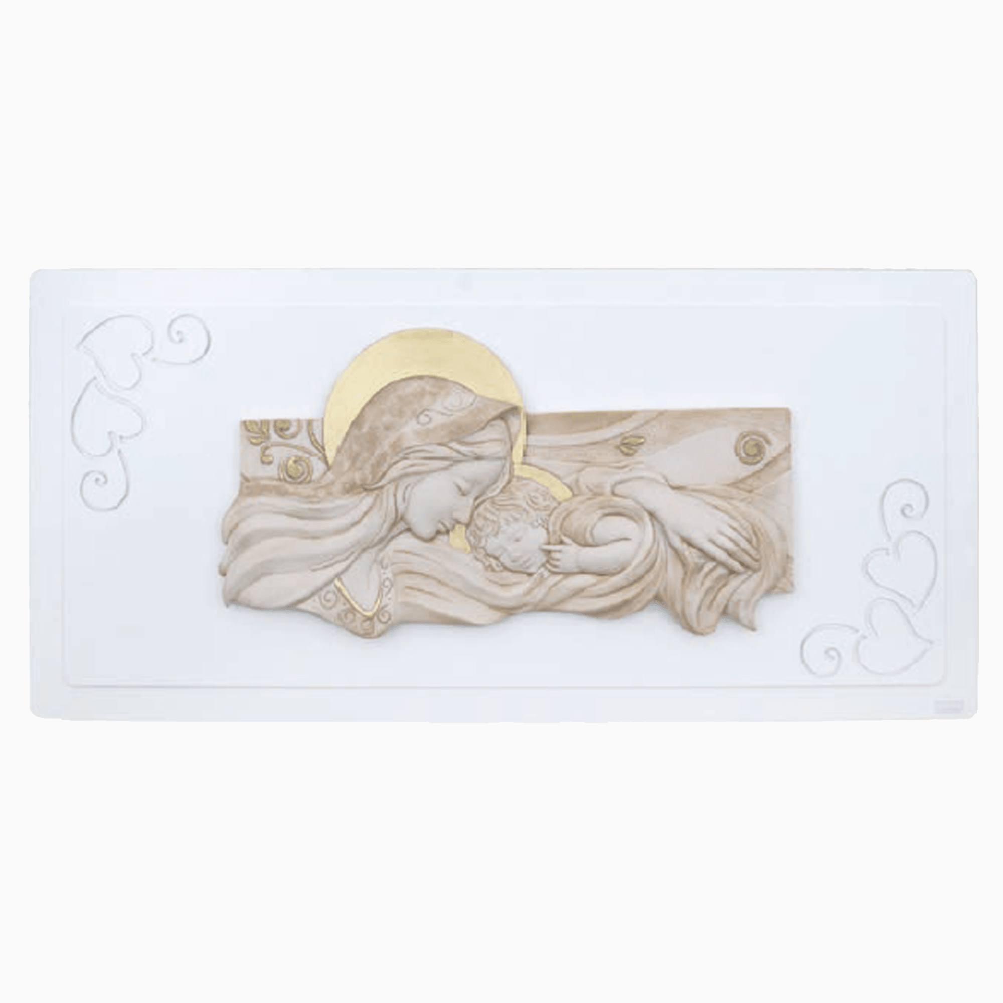 Quadro Sacra Famiglia in Resina Neutra Oro e Retro Legno laccato- Quadro 100% made in Italy- Quadri in Tela Albalu Bomboniere