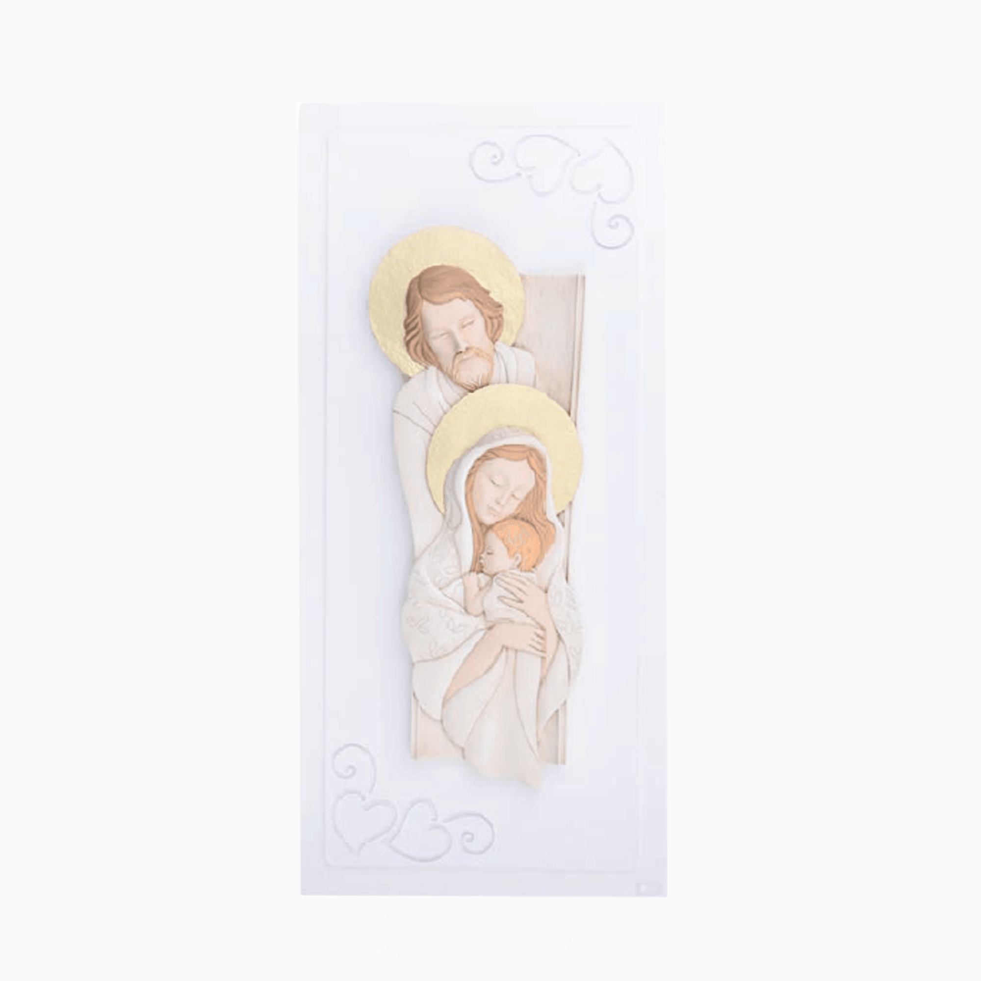 Quadro Sacra Famiglia in Resina decorata e Retro Legno laccato- Quadro 100% made in Italy- Quadri in Tela Albalu Bomboniere