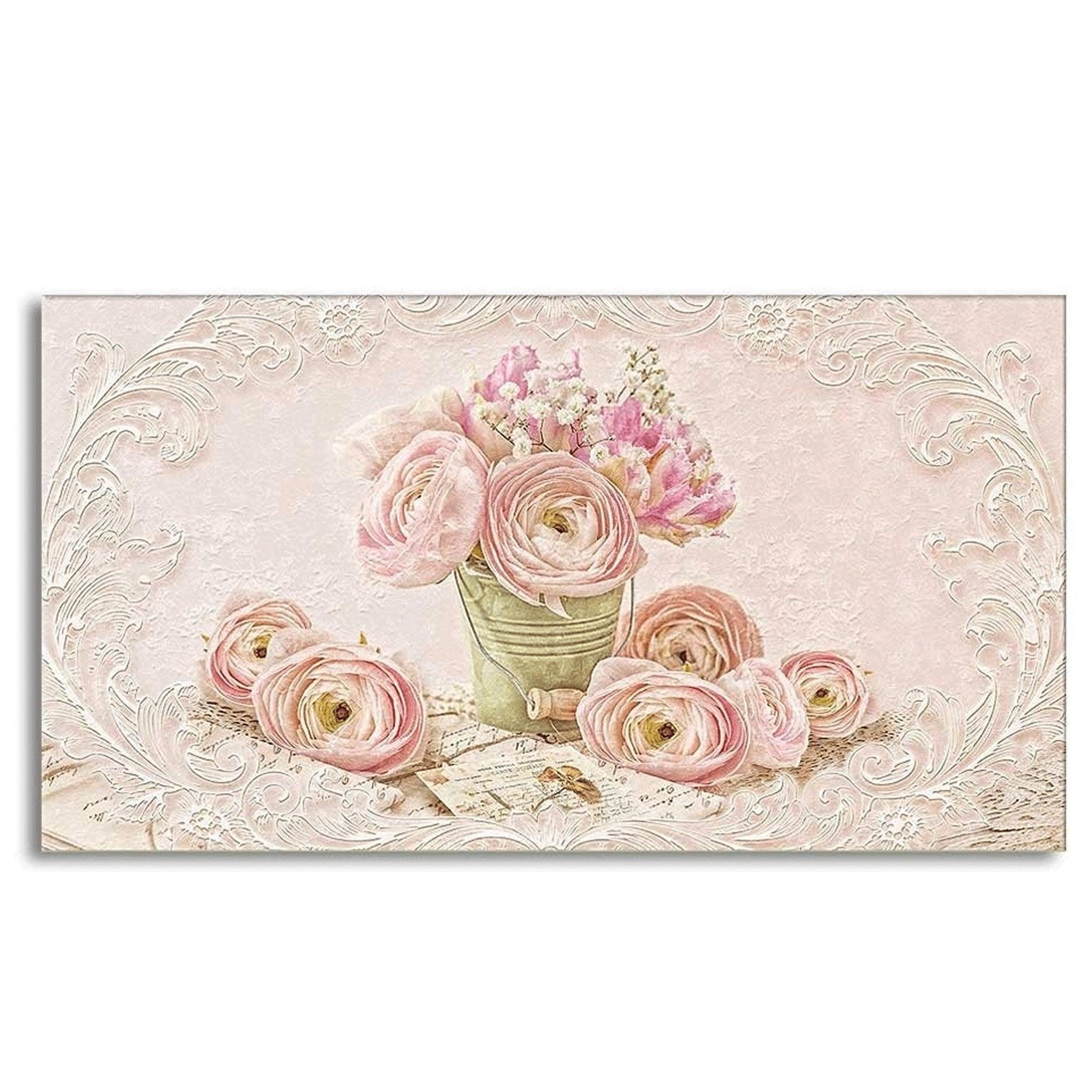 Quadro Shabby Chic Rose Shabby Quadri in Tela Albalu Bomboniere