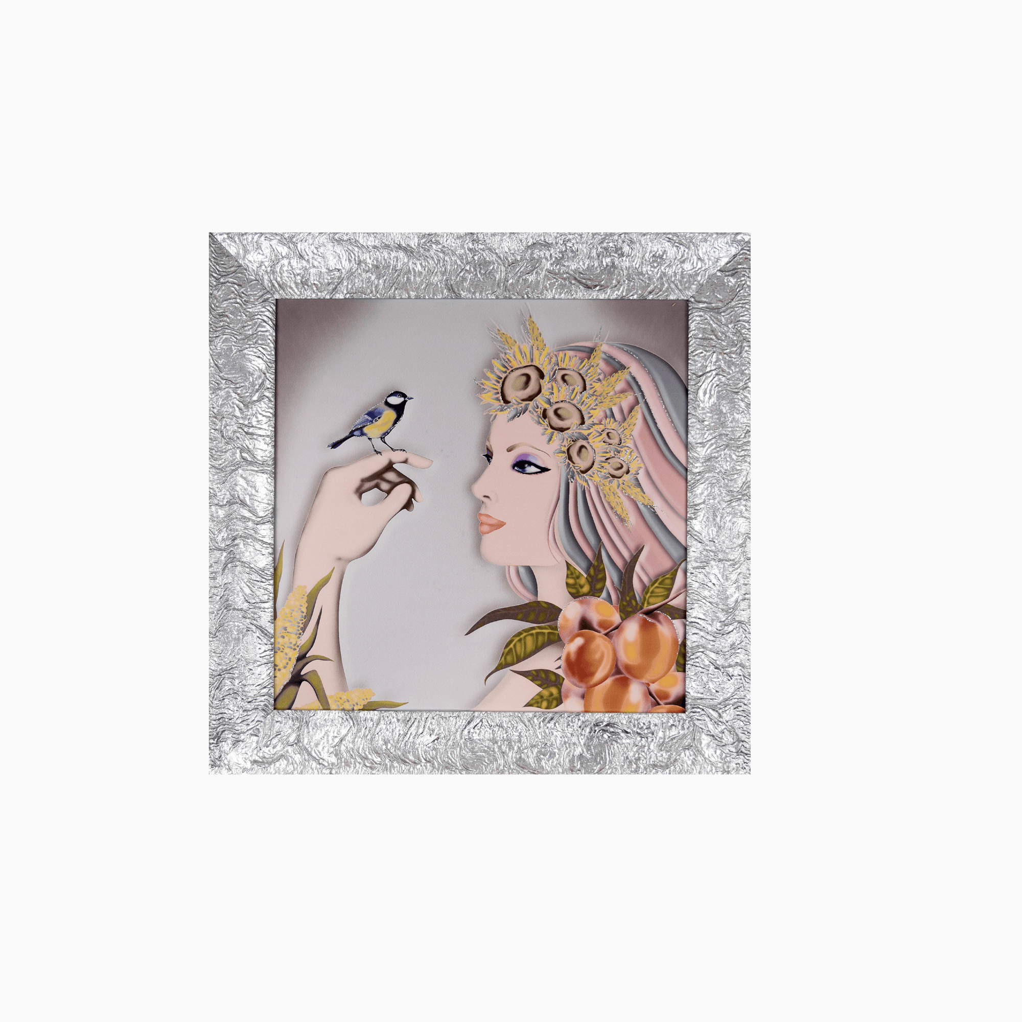 Quadro Stagione Estate con Cornice Argento - Quadro 100% Made in Italy- Quadri in Tela Albalu Bomboniere