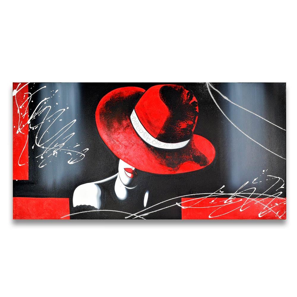 Quadro su Tela Donna Cappello Rosso Quadri in Tela Albalu Bomboniere