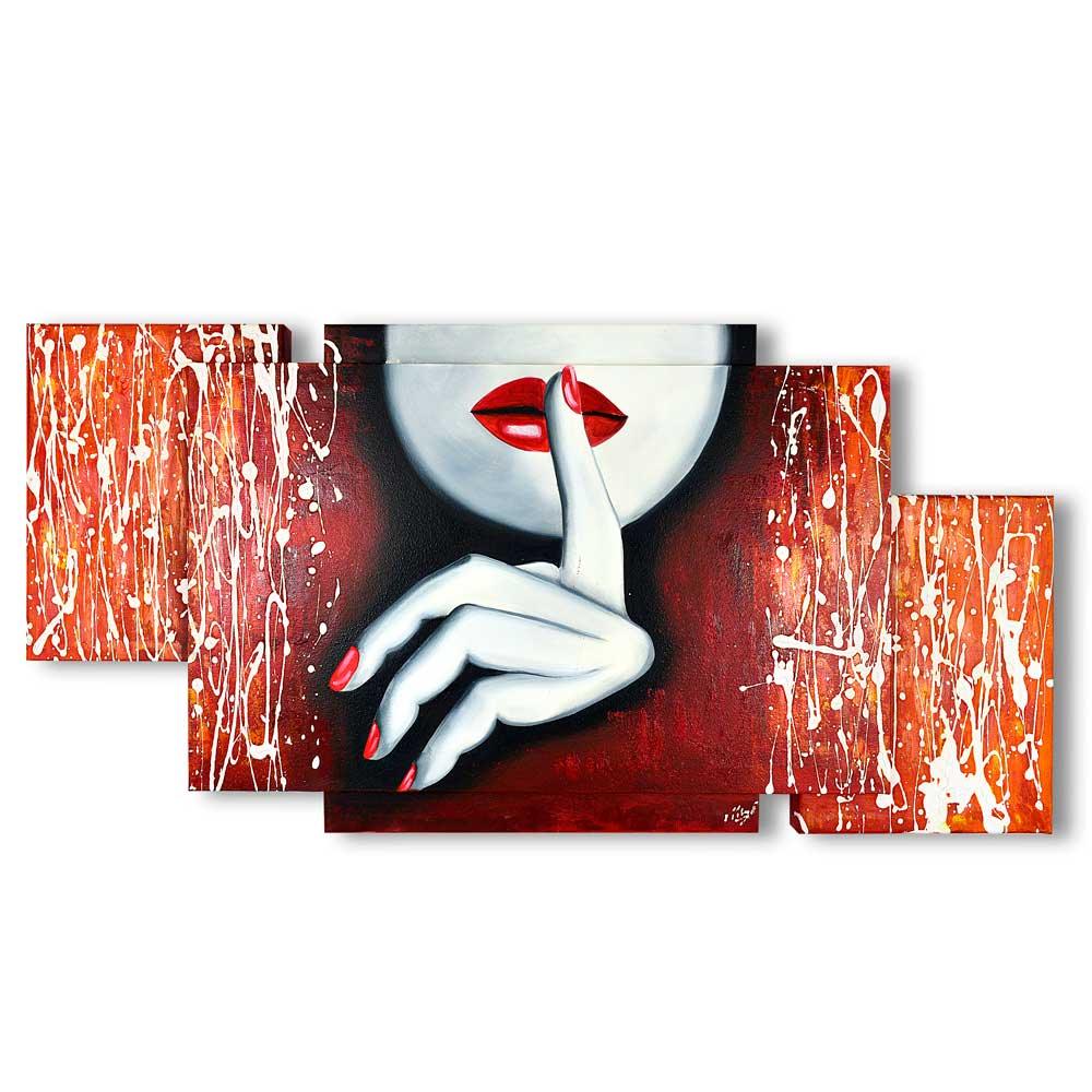 Quadro su Tela Donna Sensuale  Rosso Multipannello Quadri Multipannello Albalu Bomboniere