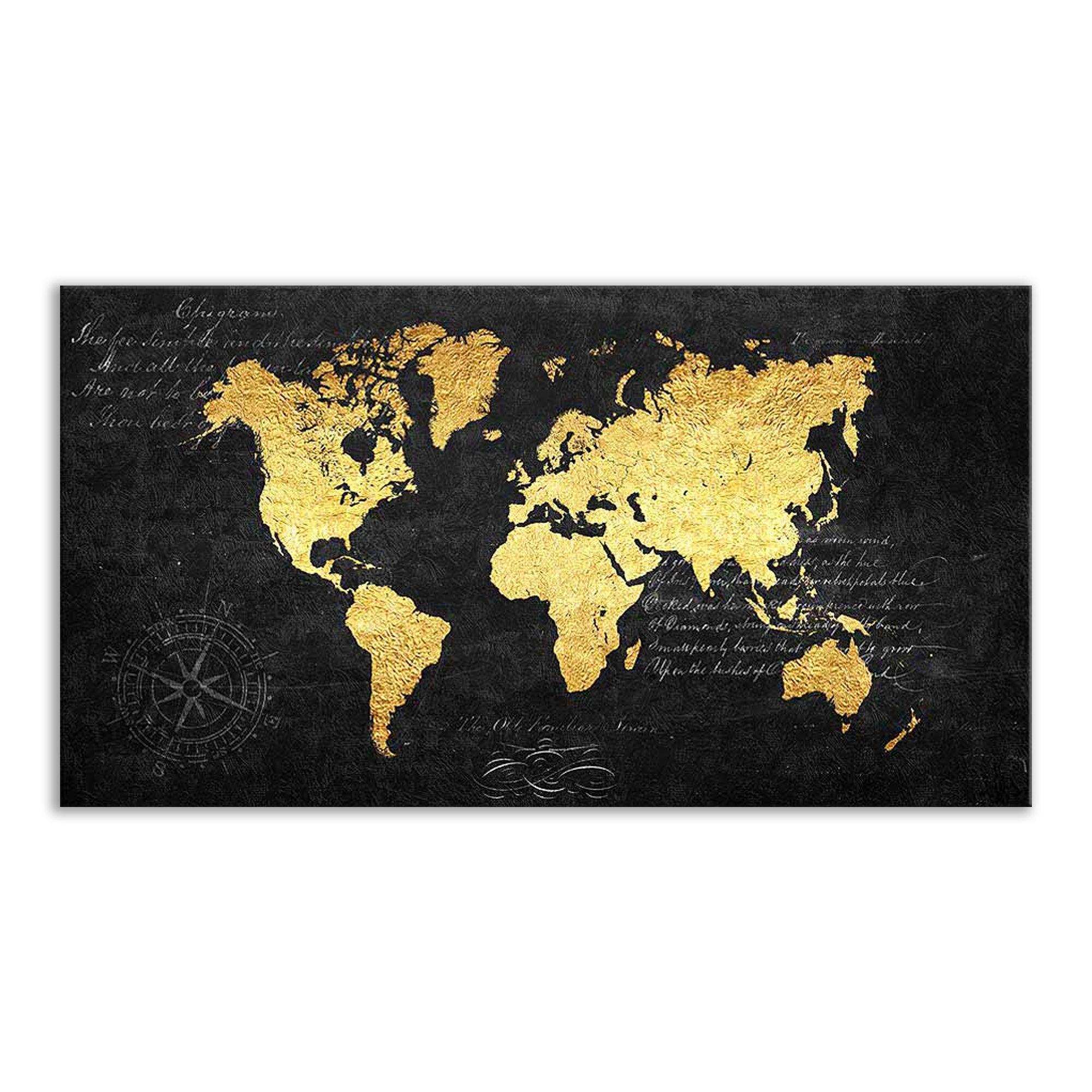 Quadro su Tela Mondo Oro e Nero Quadri in Tela Albalu Bomboniere