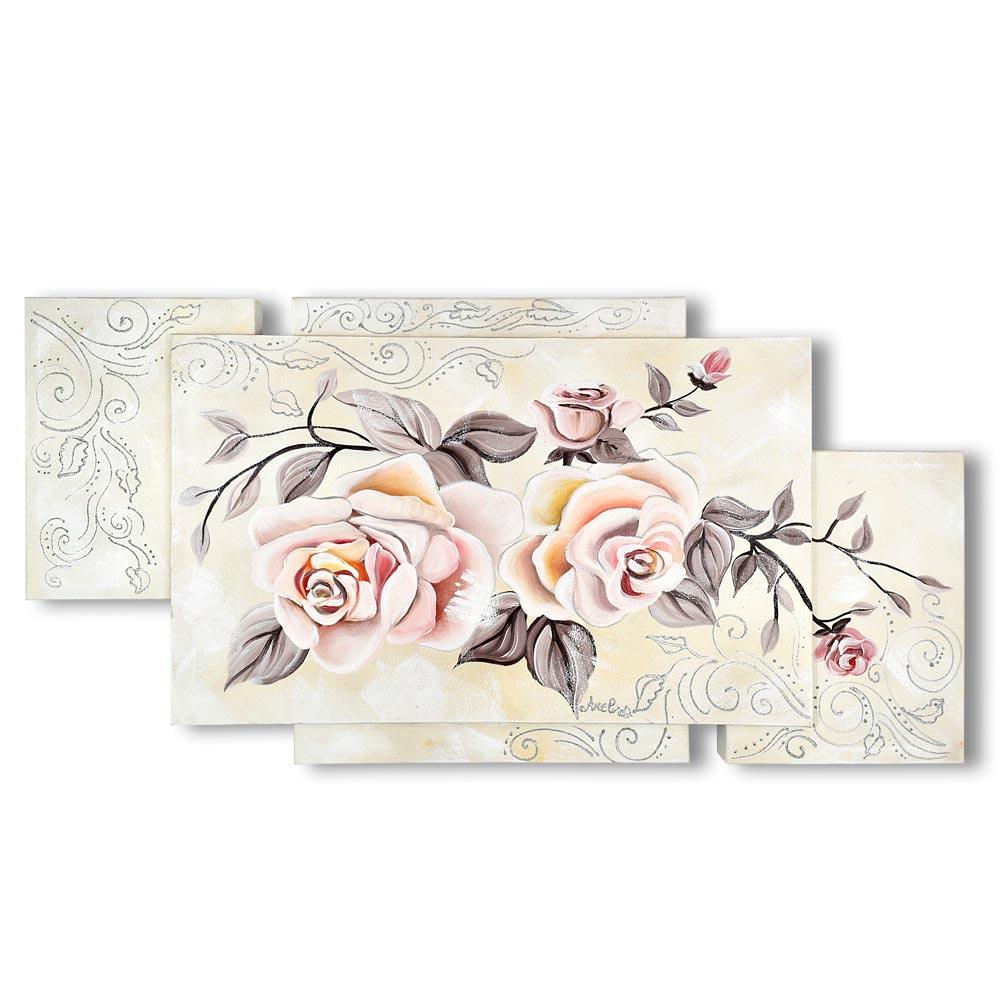 Quadro su Tela Rose Multipannello Quadri Multipannello Albalu Bomboniere