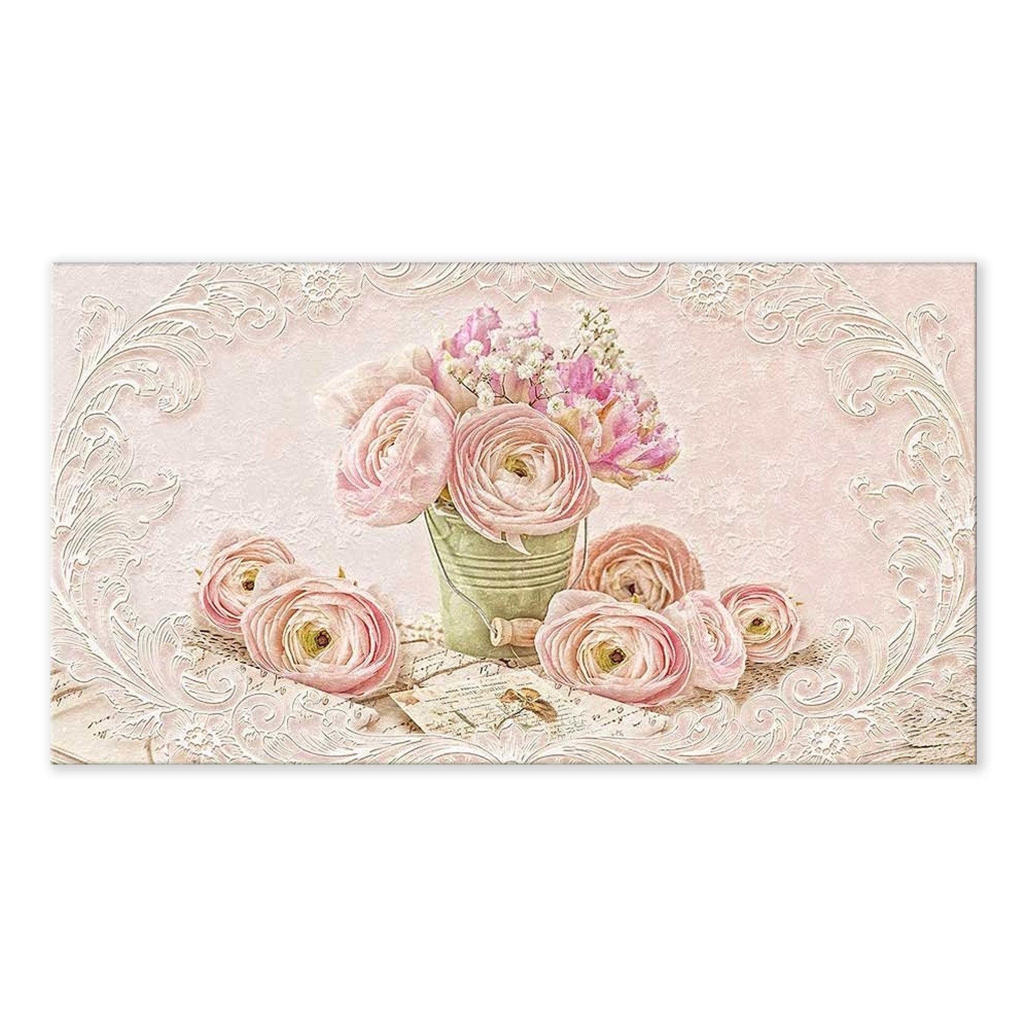 Quadro su Tela Secchiello con Fiori Quadri in Tela Albalu Bomboniere