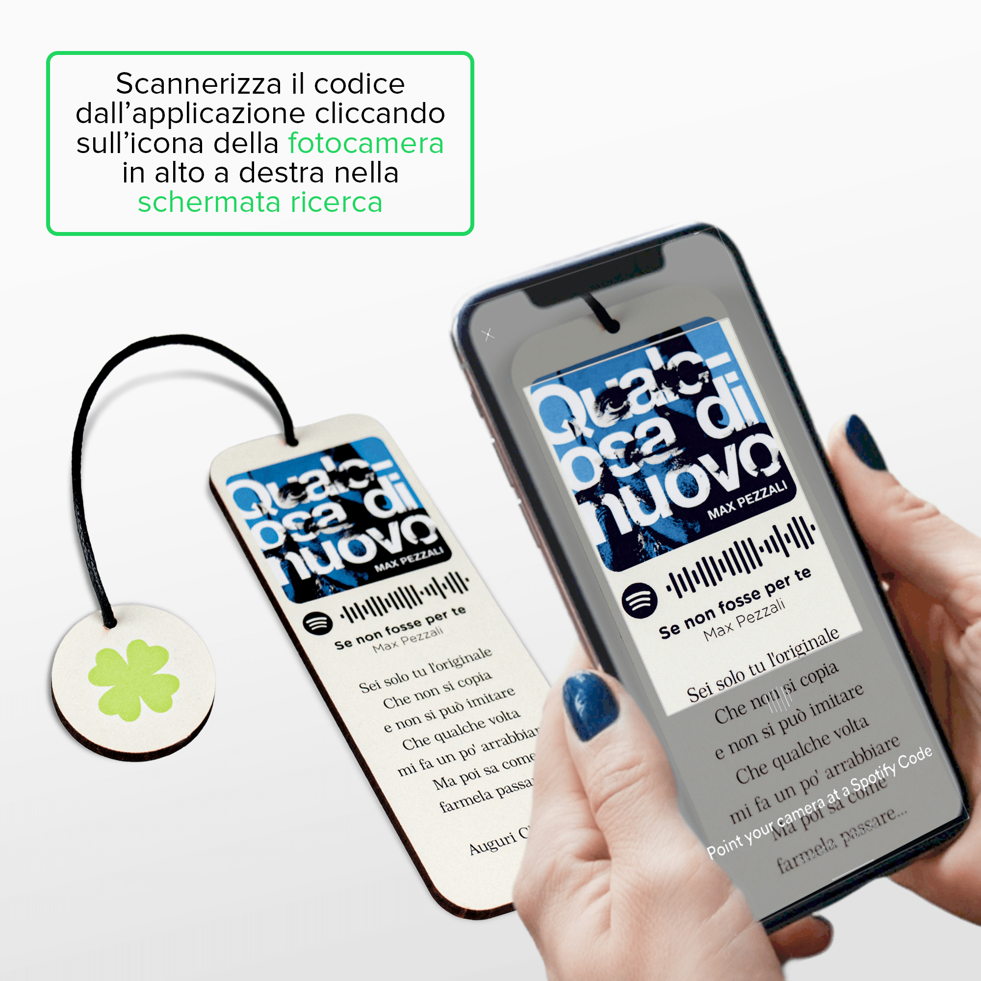 Segnalibro Regalo Personalizzabile Con Immagine Testo e Tag Spotify Scannerizzabile Segnalibri Albalu Bomboniere