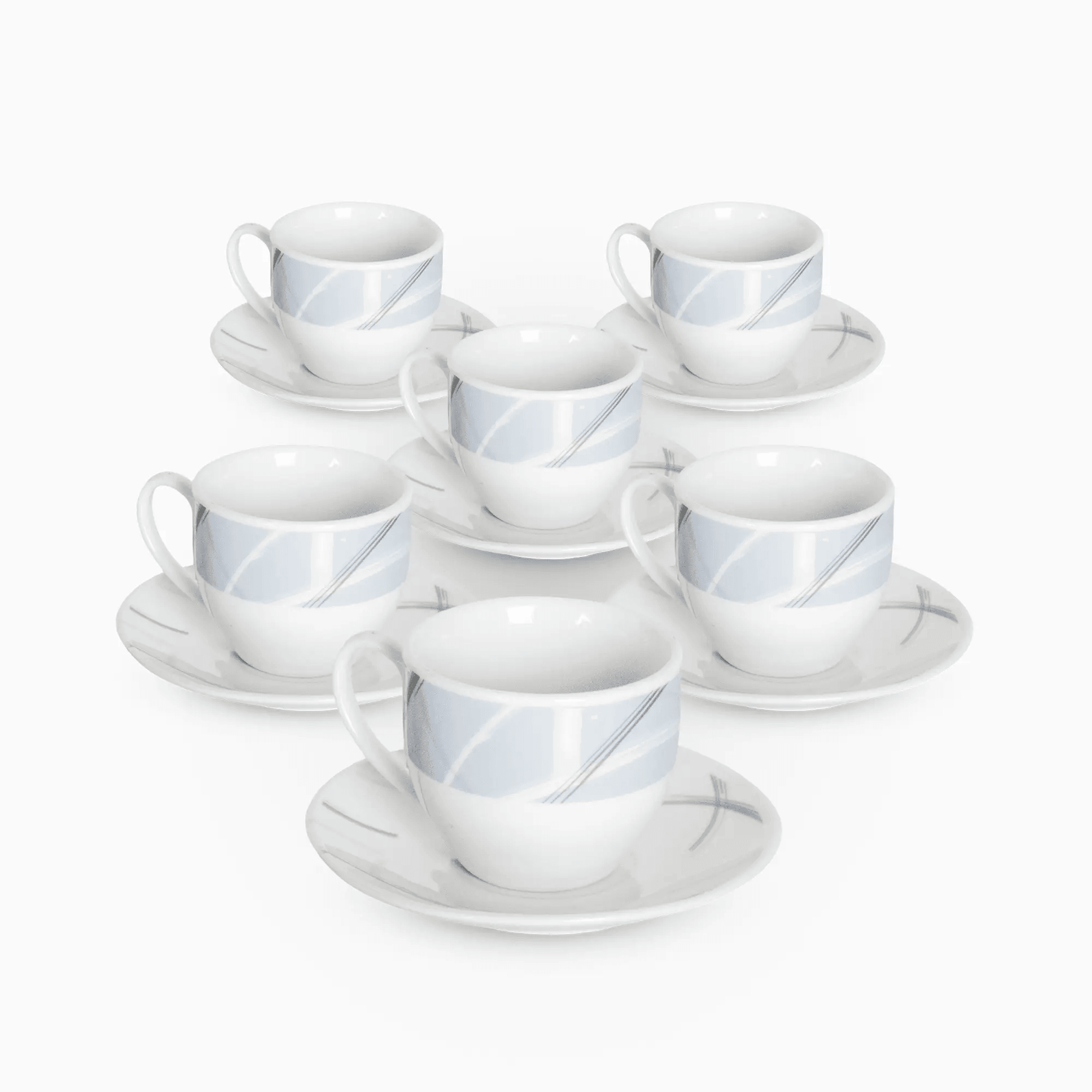 Servizio 6 Tazzine Caffe' In Porcellana E piattino Linea Carol Katalina Piatti e Tazzine Albalu Bomboniere