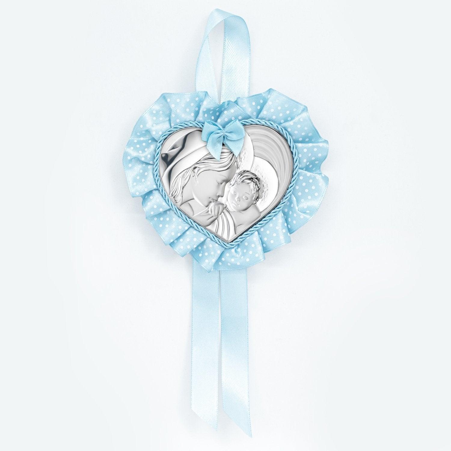 Sopraculla Carillon a Forma di Cuore con Placca in Argento Laminato Maternità