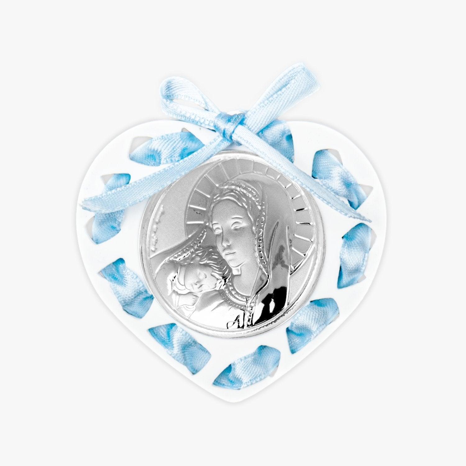 Sopraculla in Plexiglas con Placca in Argento Laminato a Tema Maternità
