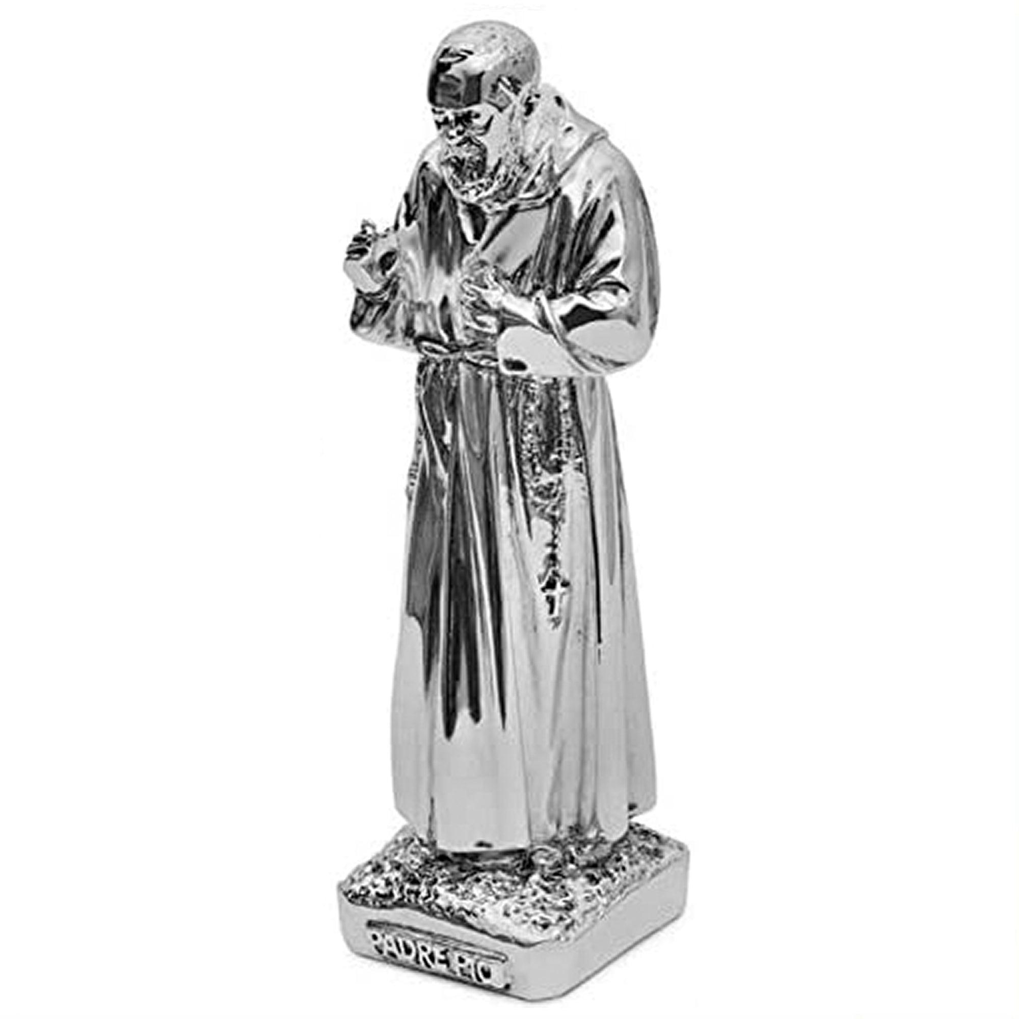Statua Padre pio in Resina Argentata  Albalu Bomboniere