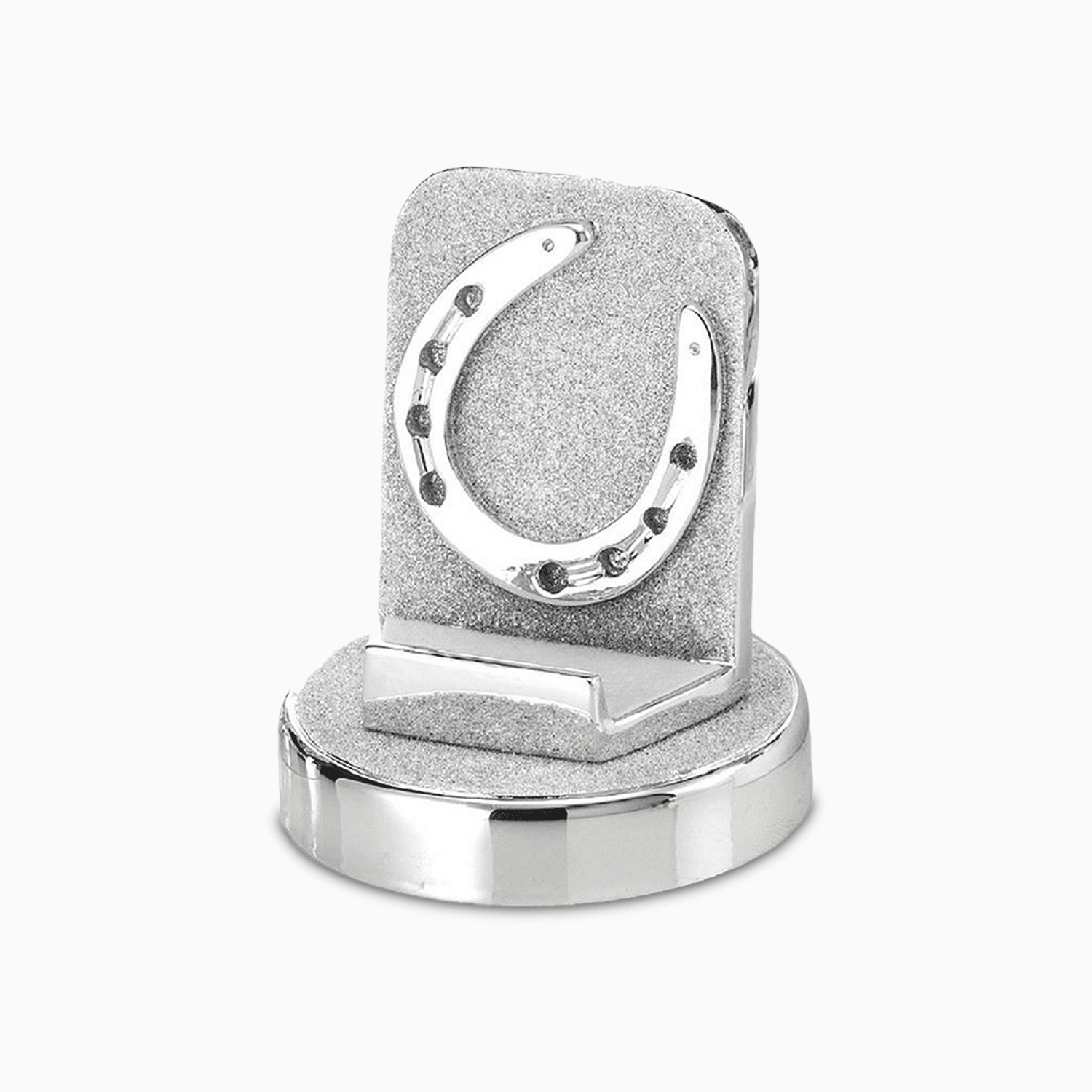Supporto per Smartphone in Resina Argentata con Rilievo Ferro di Cavallo Portafortuna Resina Argentata Albalu Bomboniere