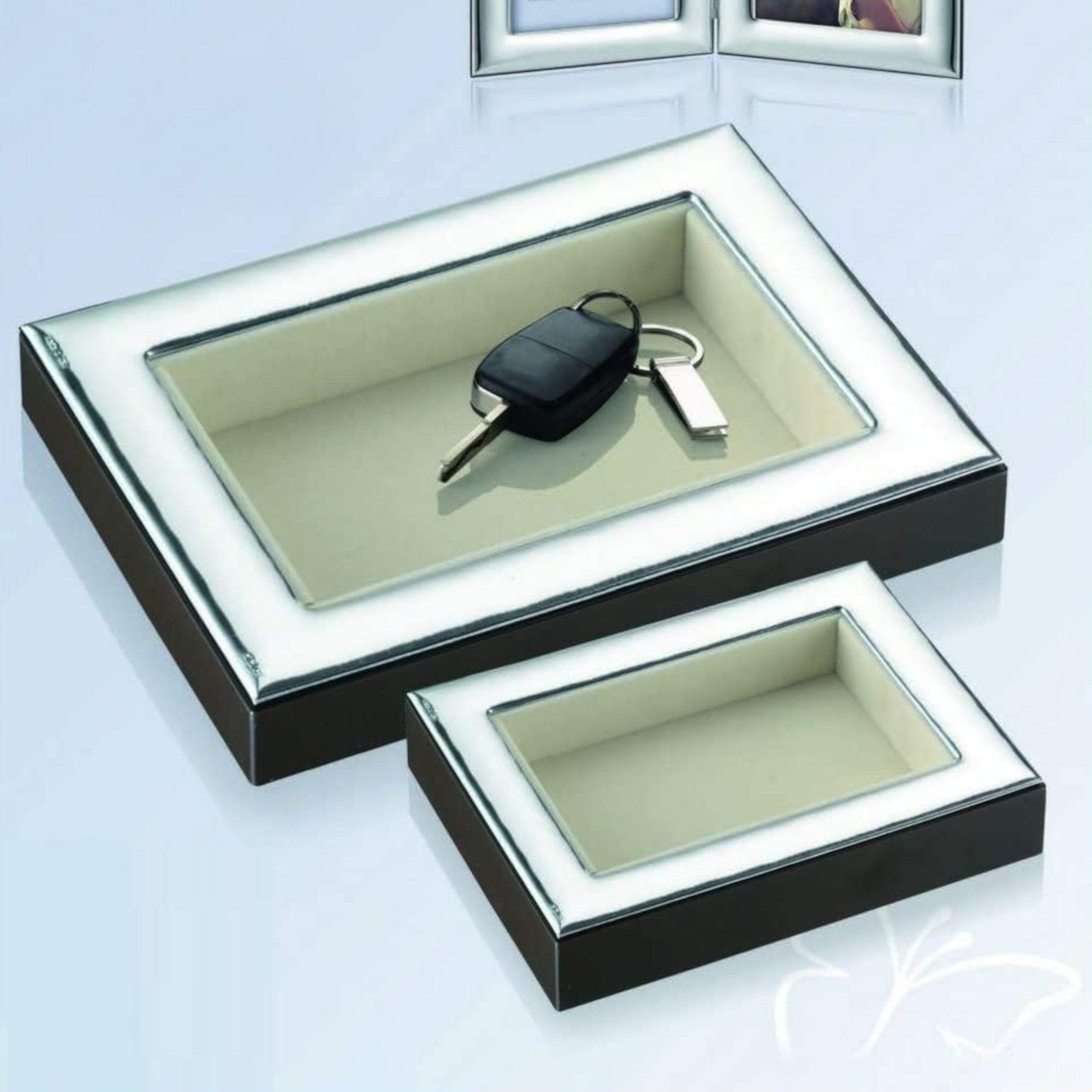 Svuota tasche con Placca in Argento Laminato Linea Batista Svuotatasche e Cofanetti Albalu Bomboniere